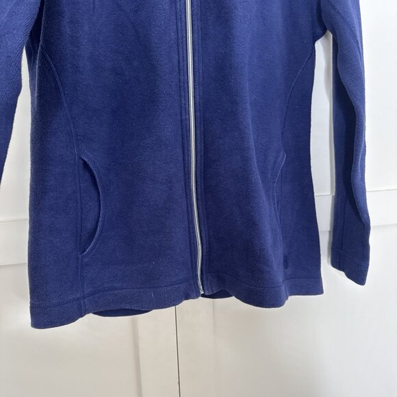 Tommy Bahama Blue Full Zip Sweater | Women's Large Round Neck - Picture 7 of 16